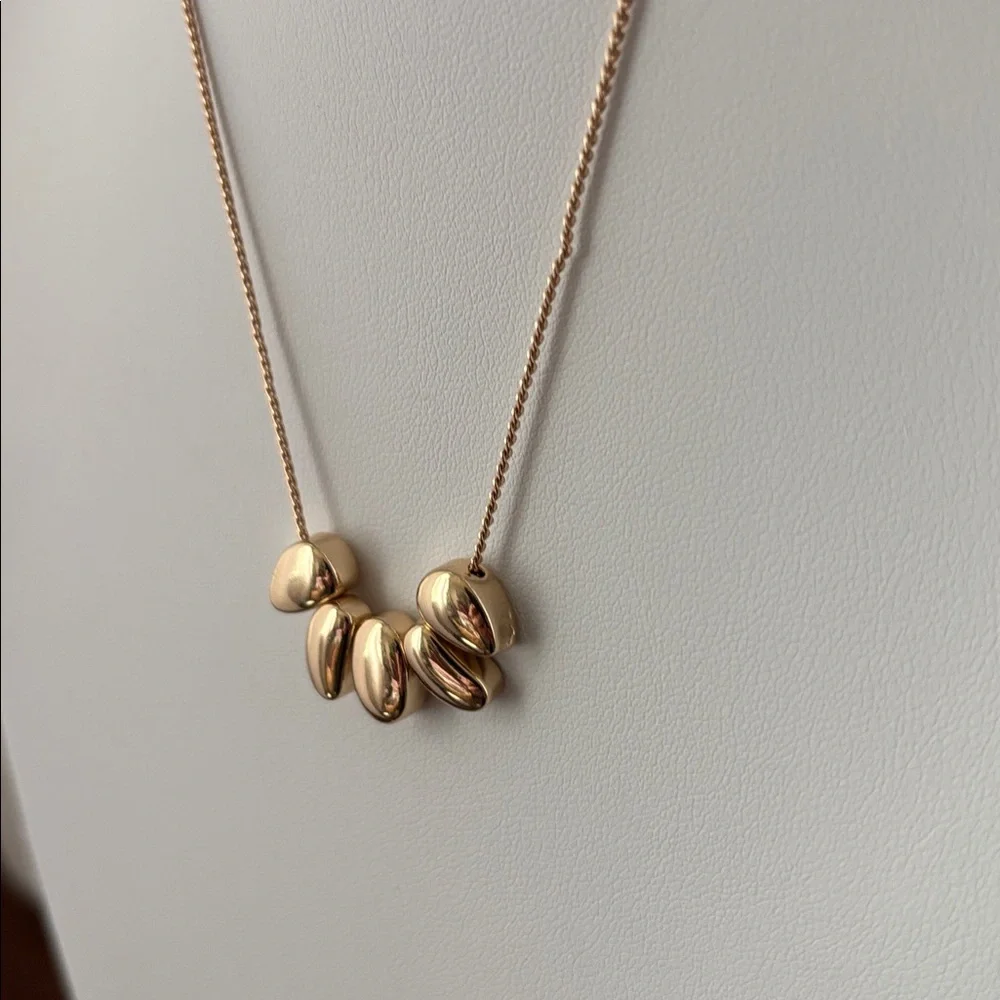 Carol D Studio Goldtone chain, 5 puff petal charms,dainty
